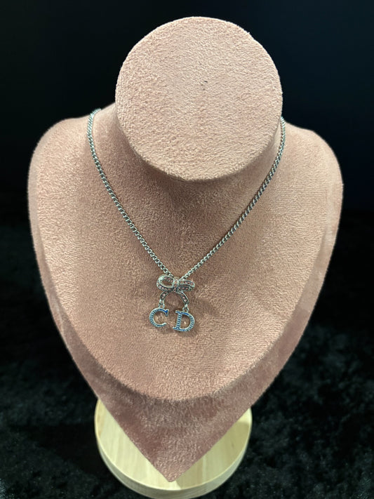 Blush Bow Drop Necklace