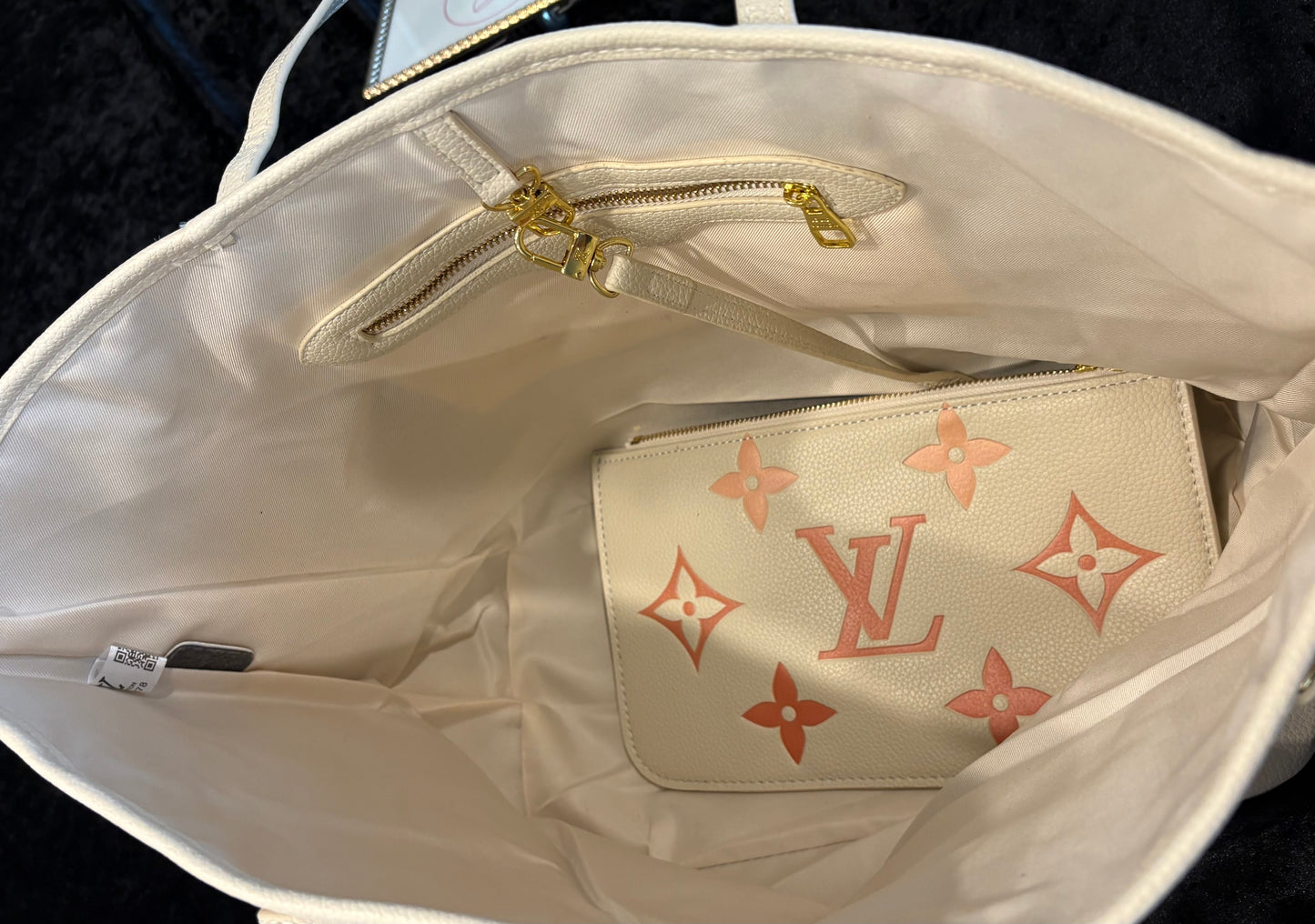 Peach Glow Monogram Luxe Tote