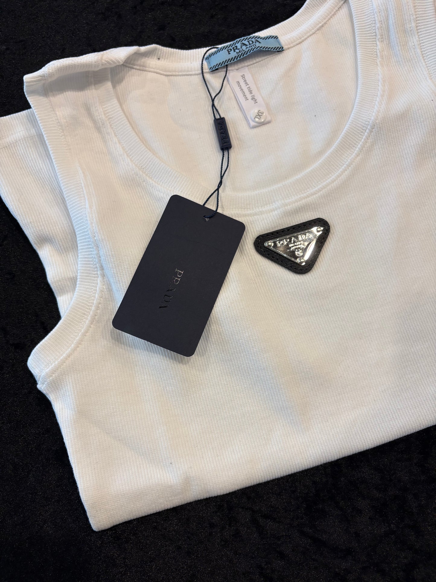 Soft Luxe Logo Ribbed Tank | White Minimalist Cami (Fits Like L)