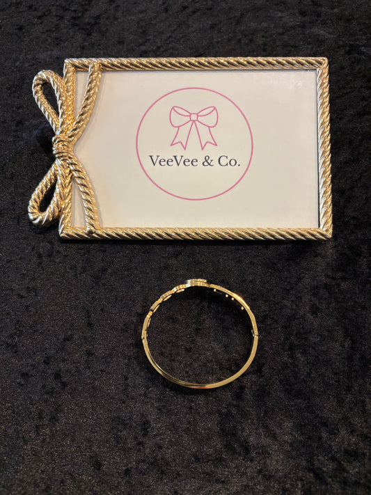 High Shine Gold Logo Bangle