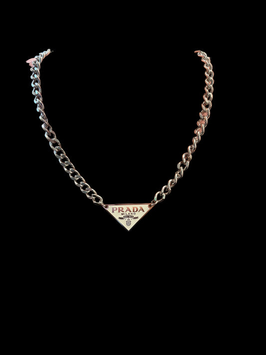 Edgy Silver Triangle Necklace