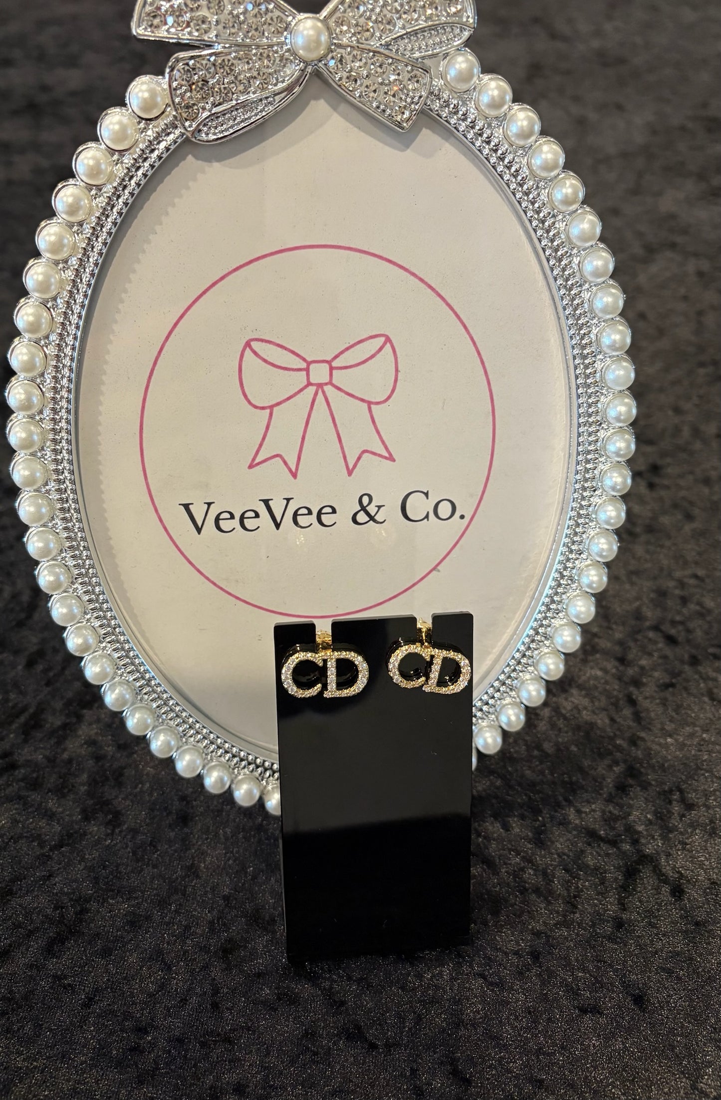 Sparkle Initial Stud Earrings