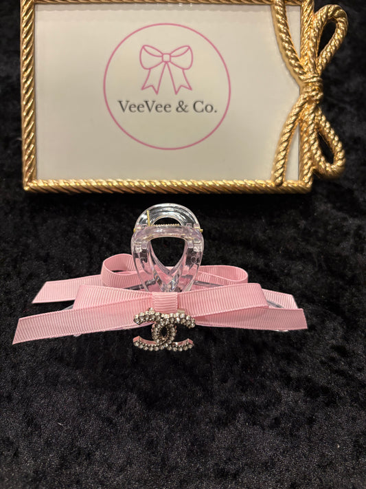 Pink Bow Cutie Claw Clip