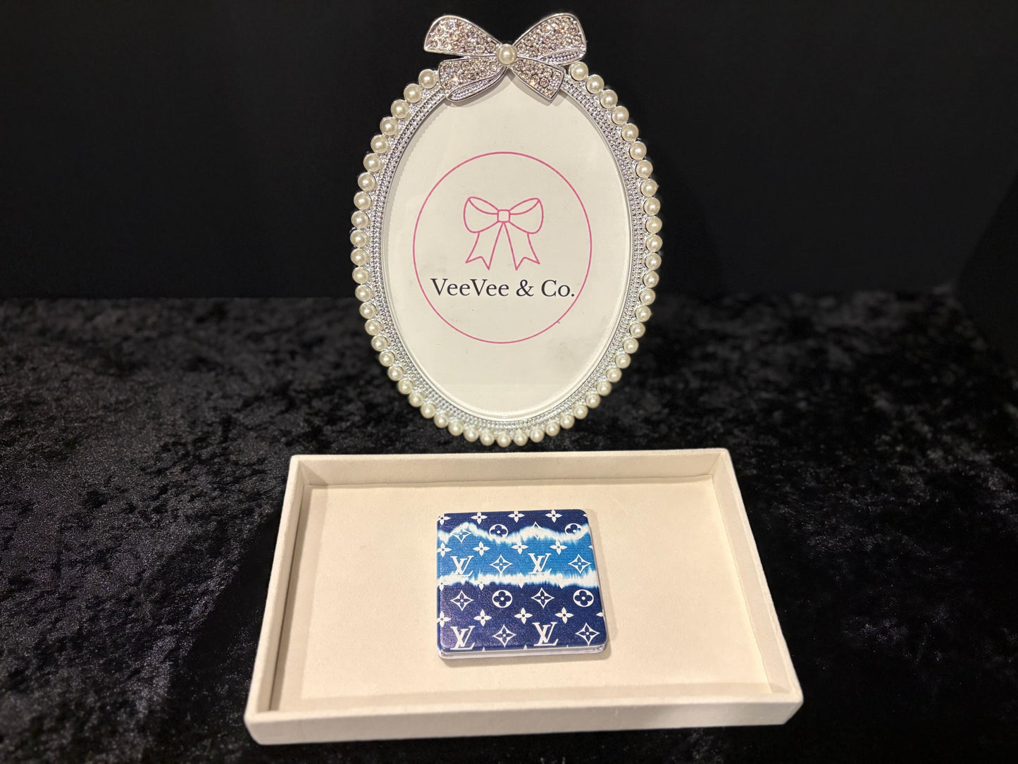 Blue Mirage Square Compact – Tie-Dye Travel Mirror