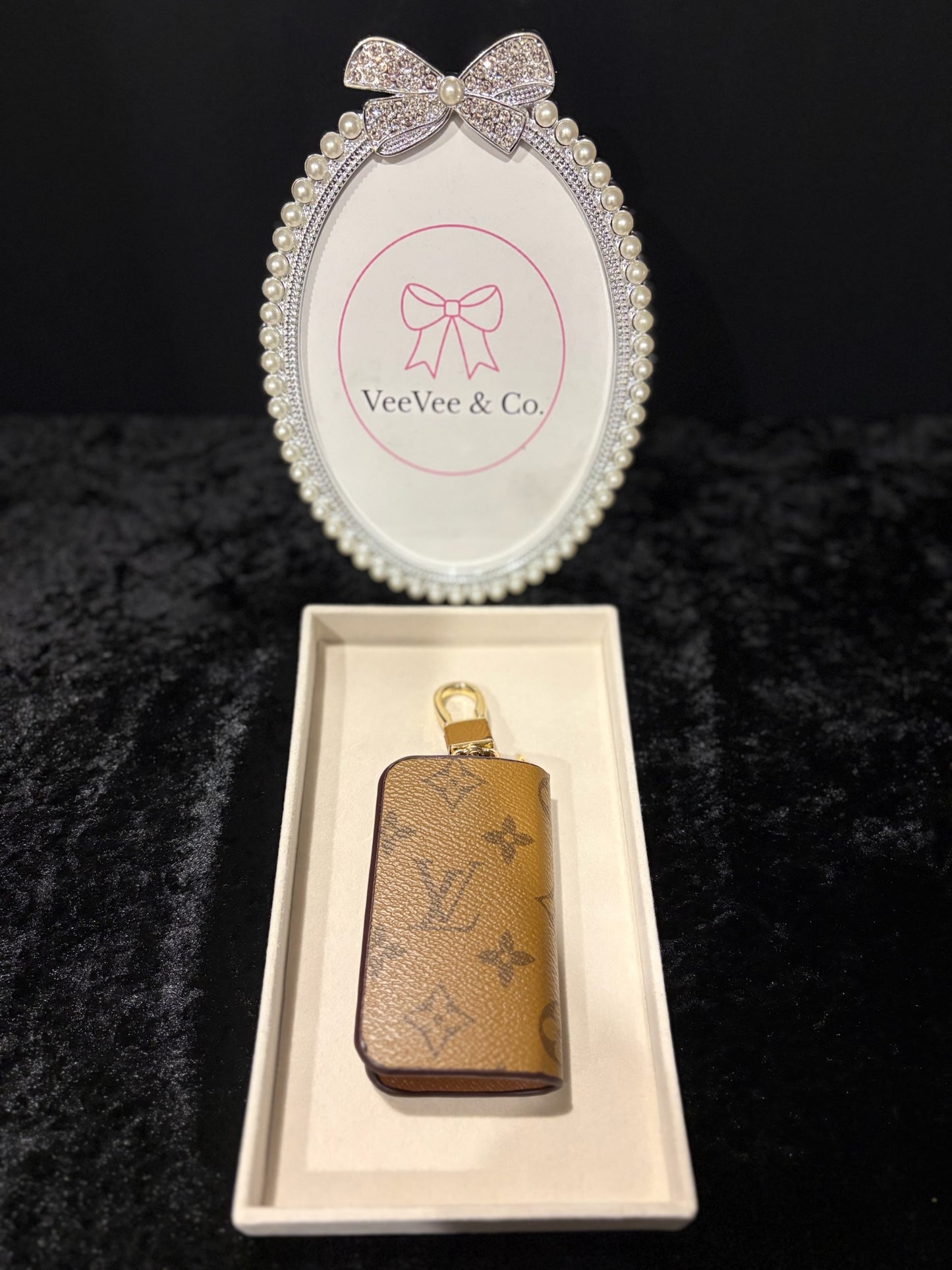 Petite Luxe Key Vault β Monogram Zip Charm Pouch β¨π
