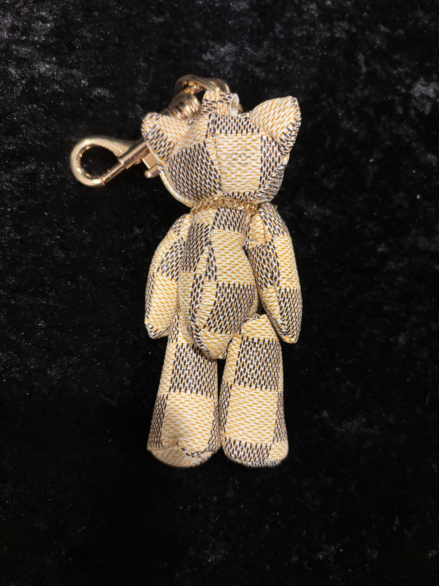 Ivory Check Teddy Charm