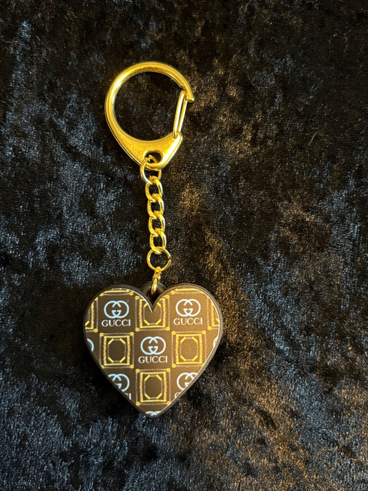 Heart Keychain Collection – Boutique Signature Styles | Double-Sided Charm with Gold Clasp