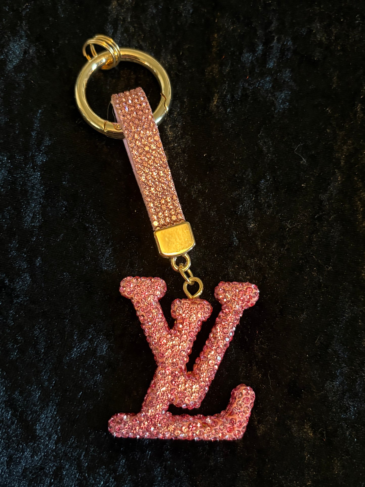 Rhinestone Logo Keychain Collection β Gold Key Ring | Boutique Luxe Charms