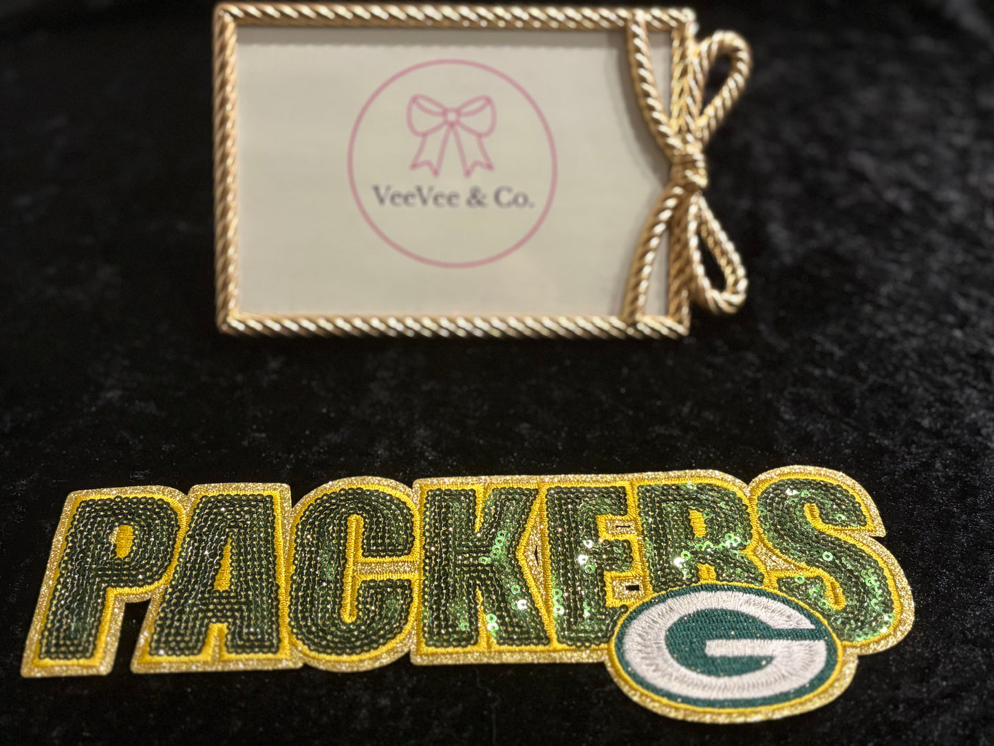 Green Bay Glam Sequin Iron-On Patch