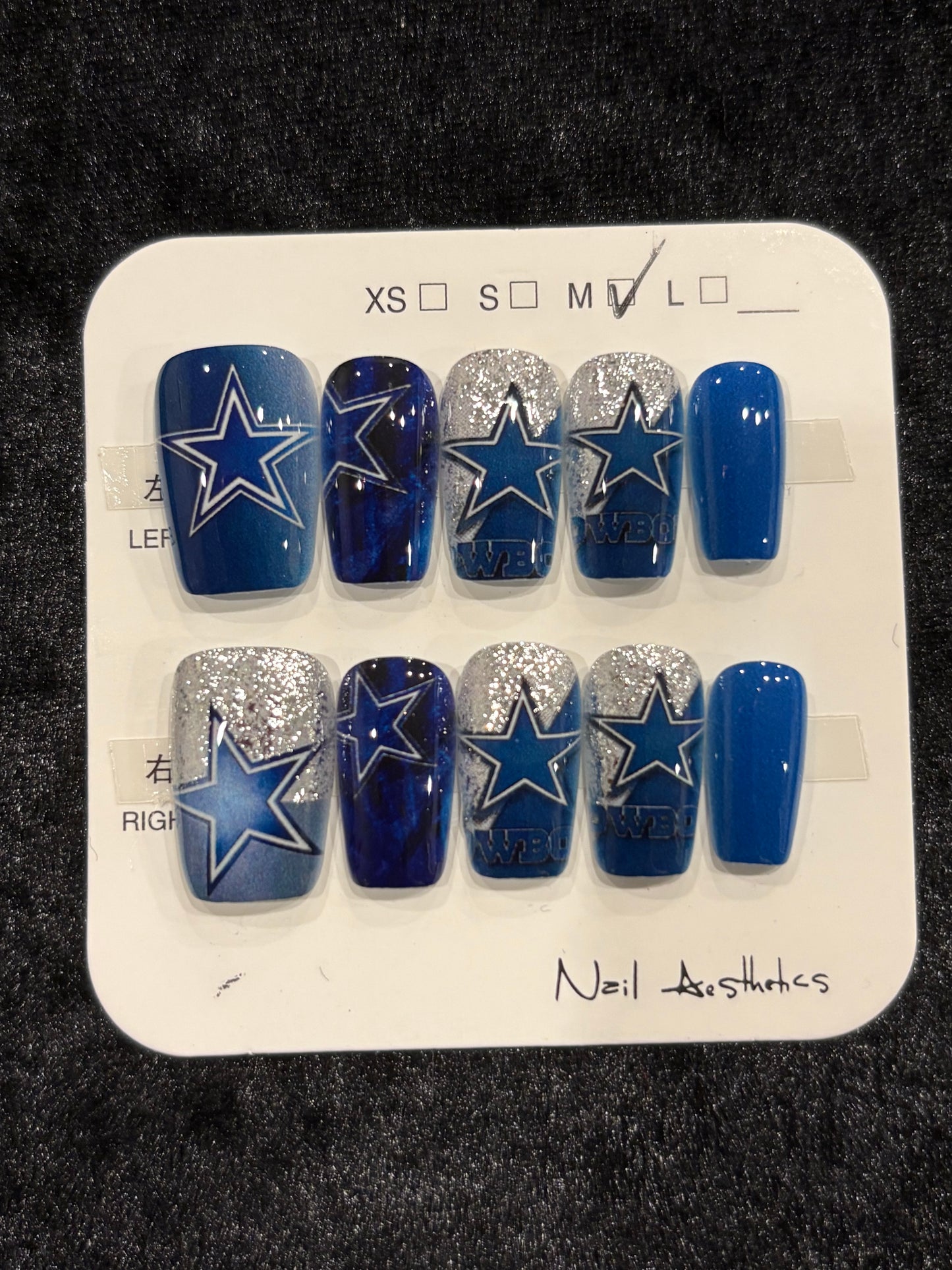 Cowboys Babe Glitter Nails