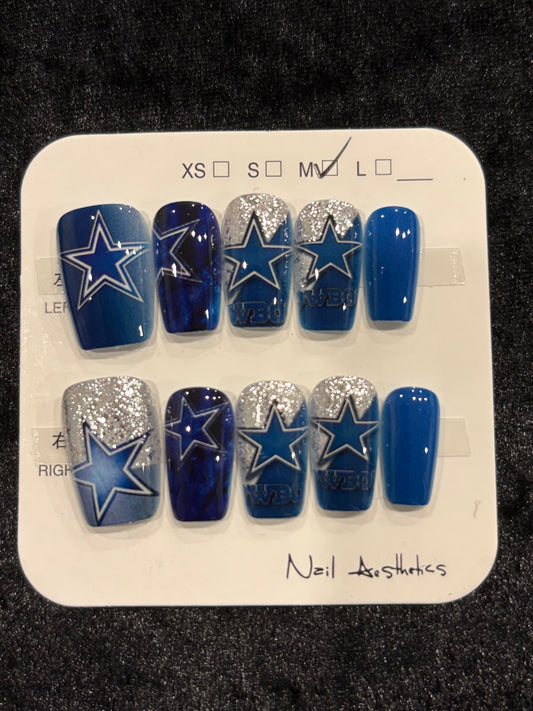 Cowboys Babe Glitter Nails
