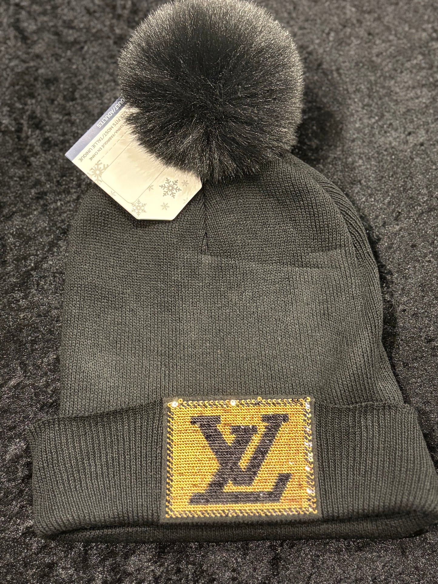 Luxe Noir Pom Beanie