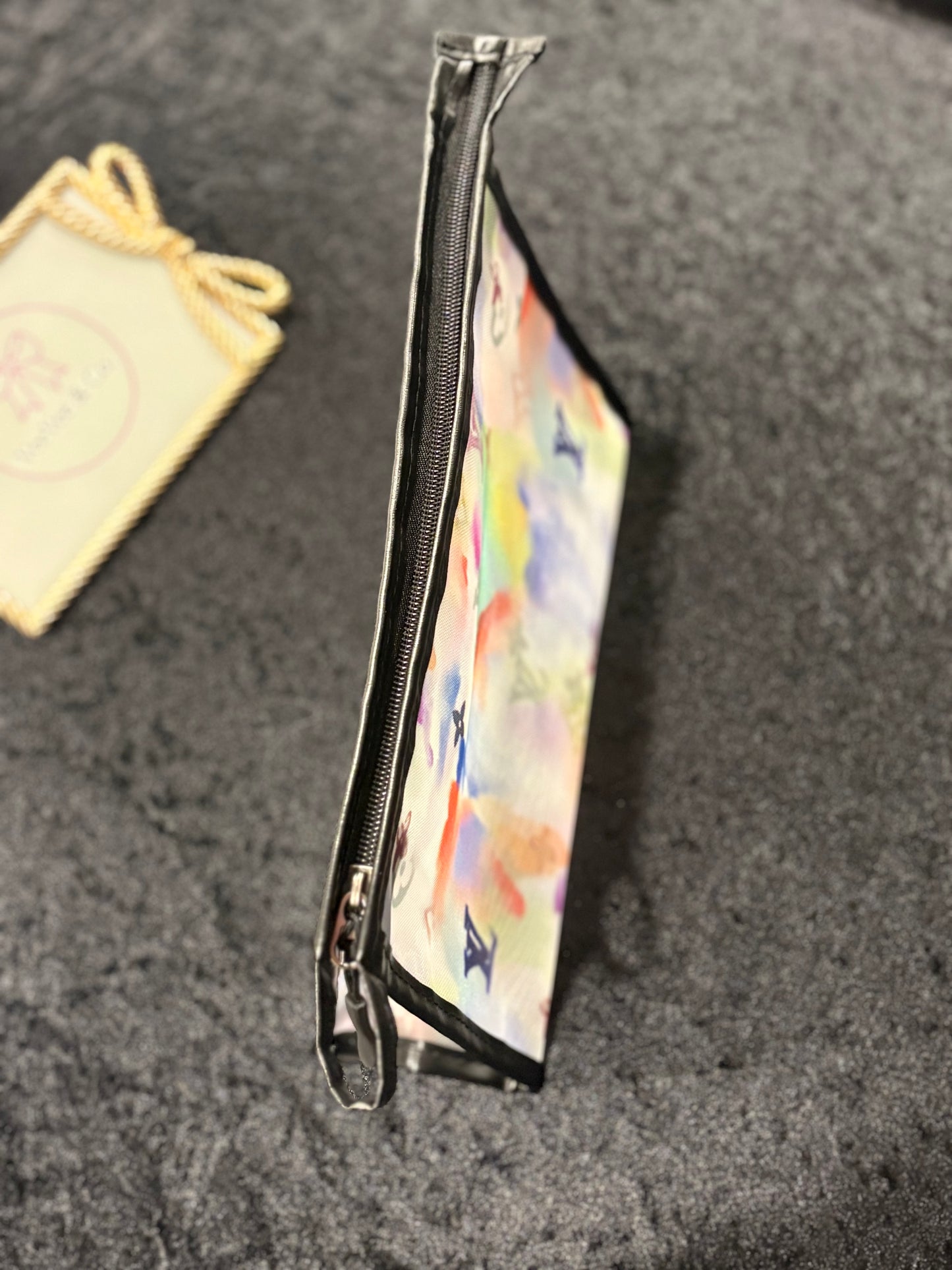 Watercolor Mesh Makeup Pouch | Multicolor Travel Zipper Bag