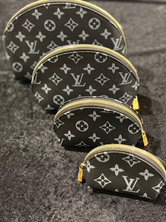 Luxe Monogram Beauty Bundle | 4-Piece Glam Bag Set