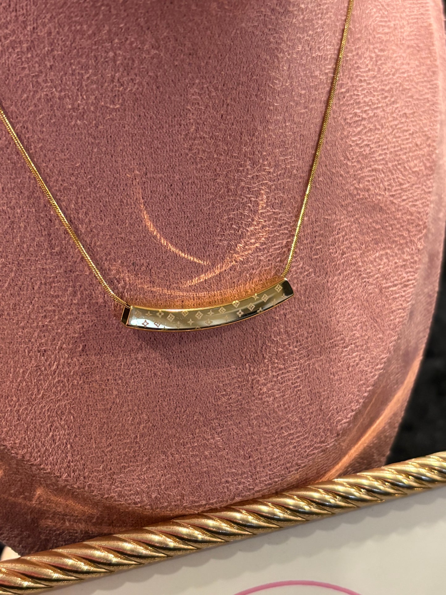 Gold Luxe Monogram Bar Necklace