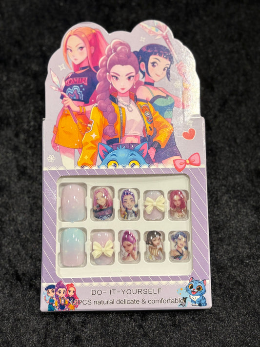 Mini Pop Star Press-On Nail Set ~ Kids Glam 14pc Custom Nail Packs