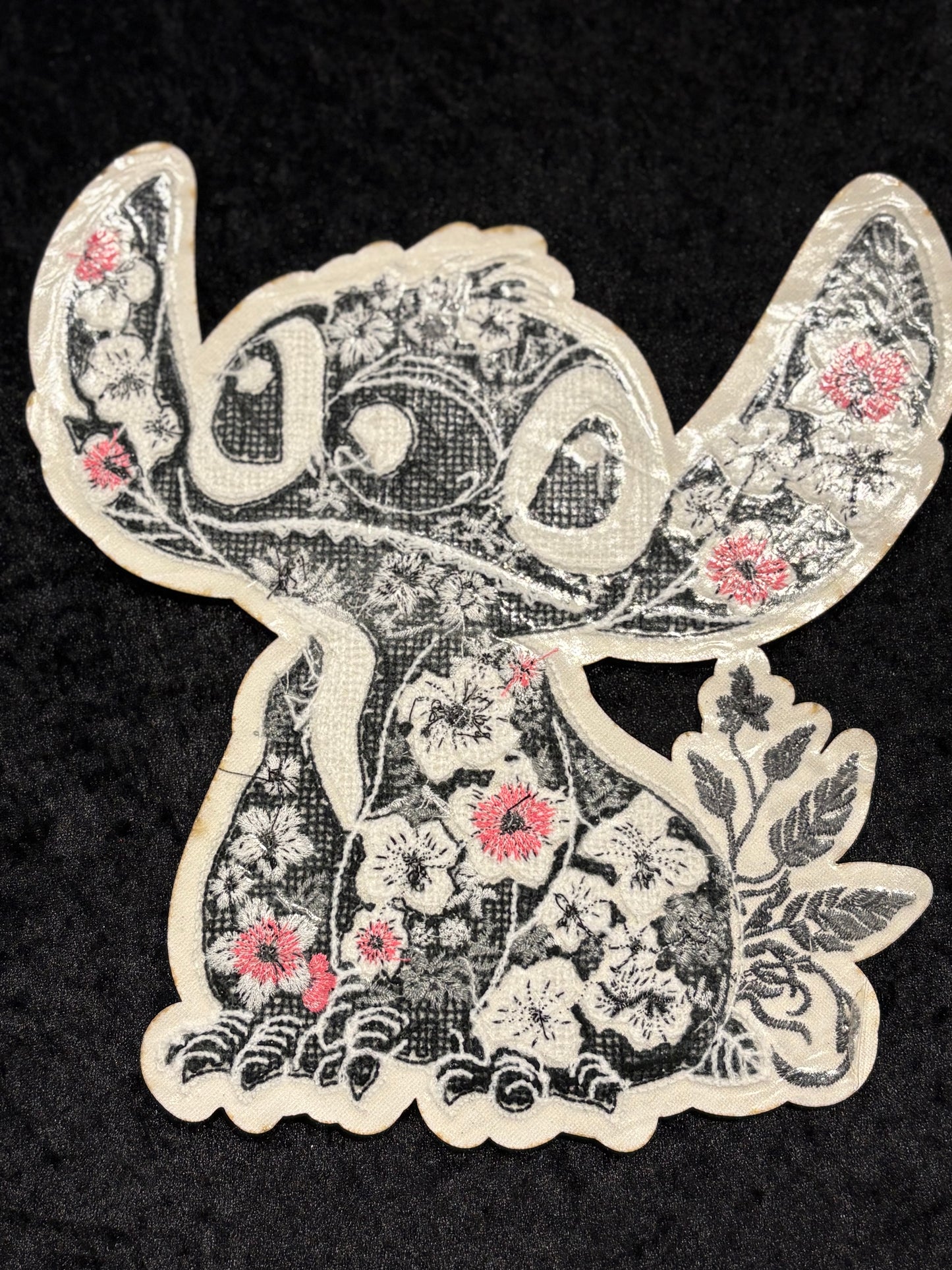 Edgy Floral Stitch Iron-On Patch