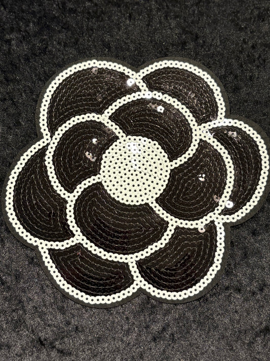 Midnight Bloom Sequin Iron-On Patch