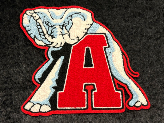 Crimson Pride Elephant Iron-On Patch
