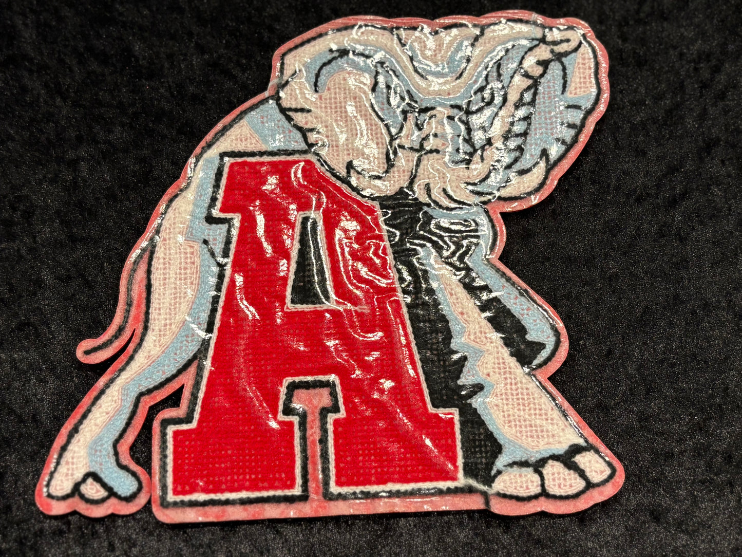 Crimson Pride Elephant Iron-On Patch