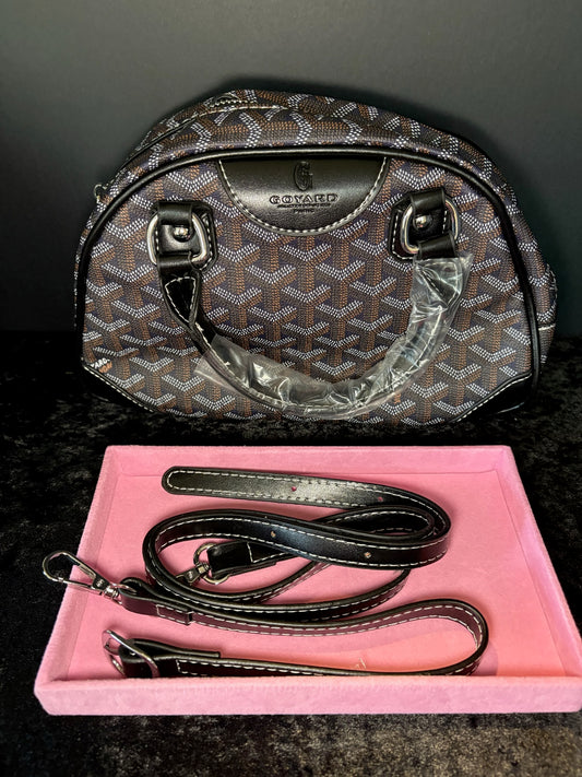 🤎✨ Unique Shape Crossbody | Brown Monogram Statement Bag 👜