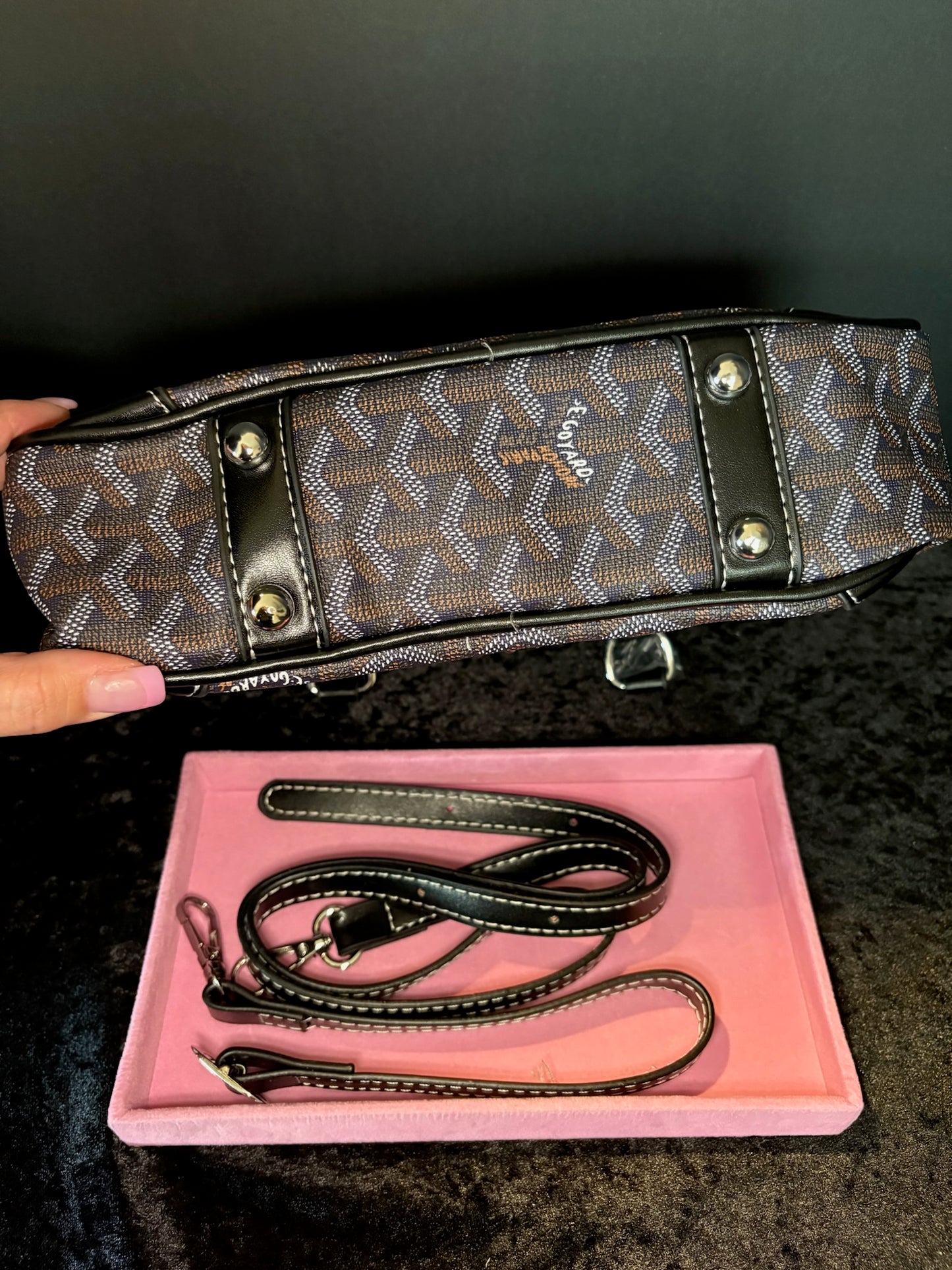 π€β¨ Unique Shape Crossbody | Brown Monogram Statement Bag π