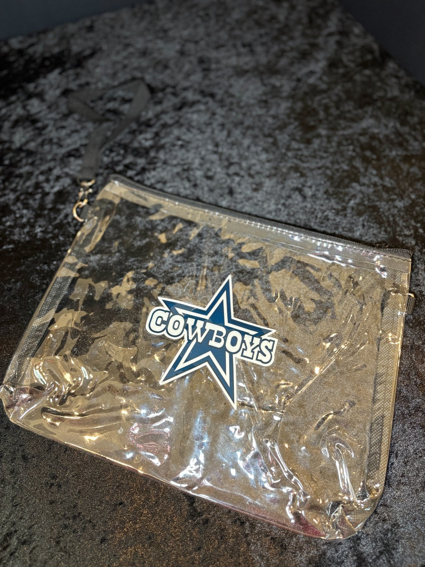 βπ Cowboys Cutie Stadium Bag | Clear Crossbody + Twilly Set