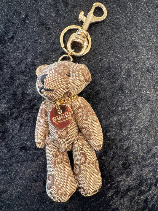 Luxe Bear Charm Keychain – Gold Accent Edition