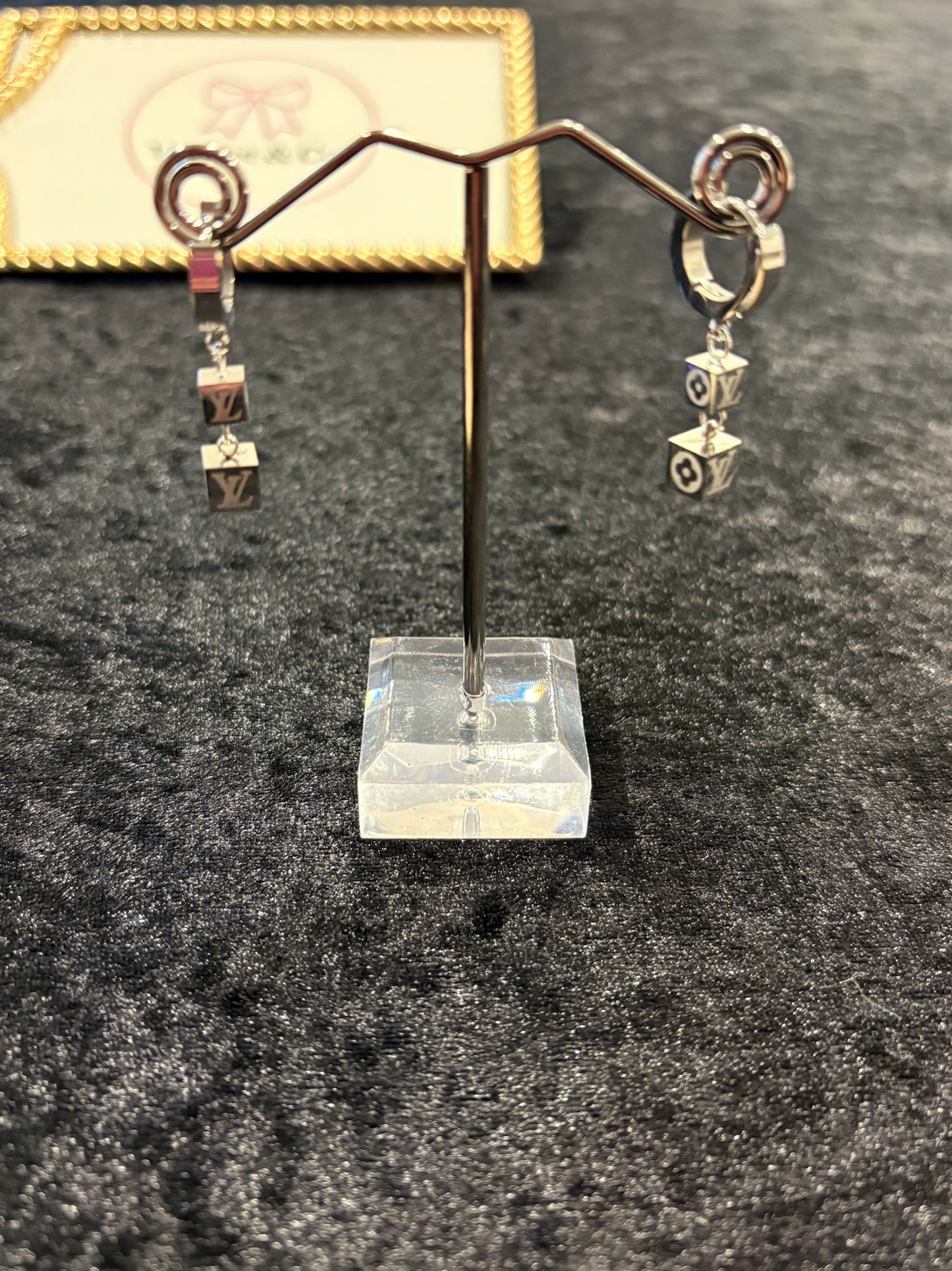 Metallic Mood Earrings β Silver Charm Dangles