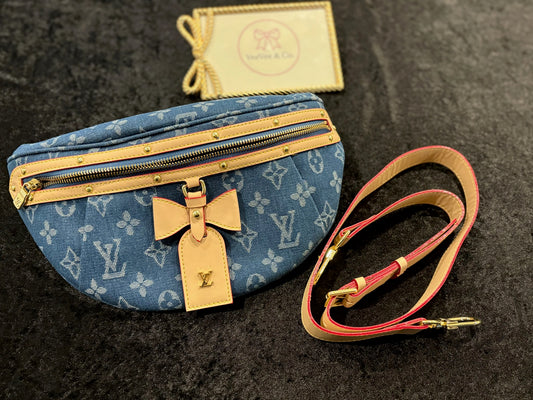 Denim Dream Bow Bum Bag