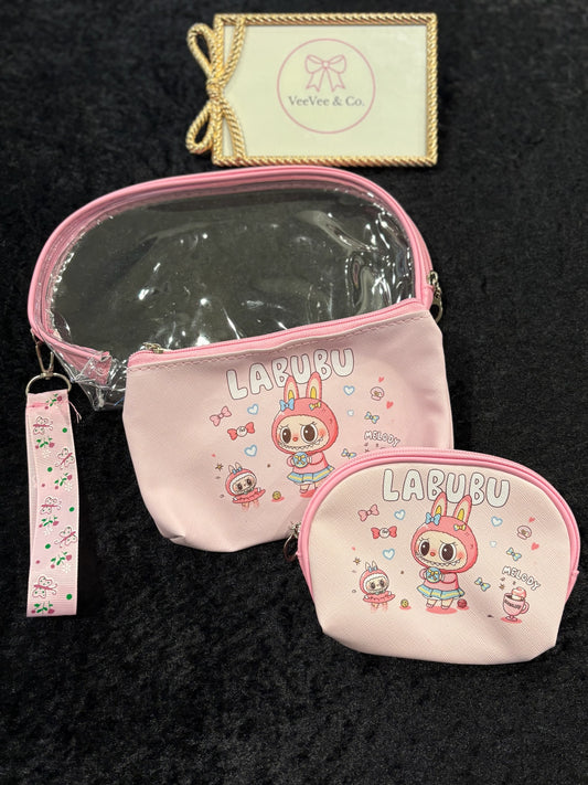 Bubble Pop Bestie Pouch Trio – 3PC Kawaii Zip Set