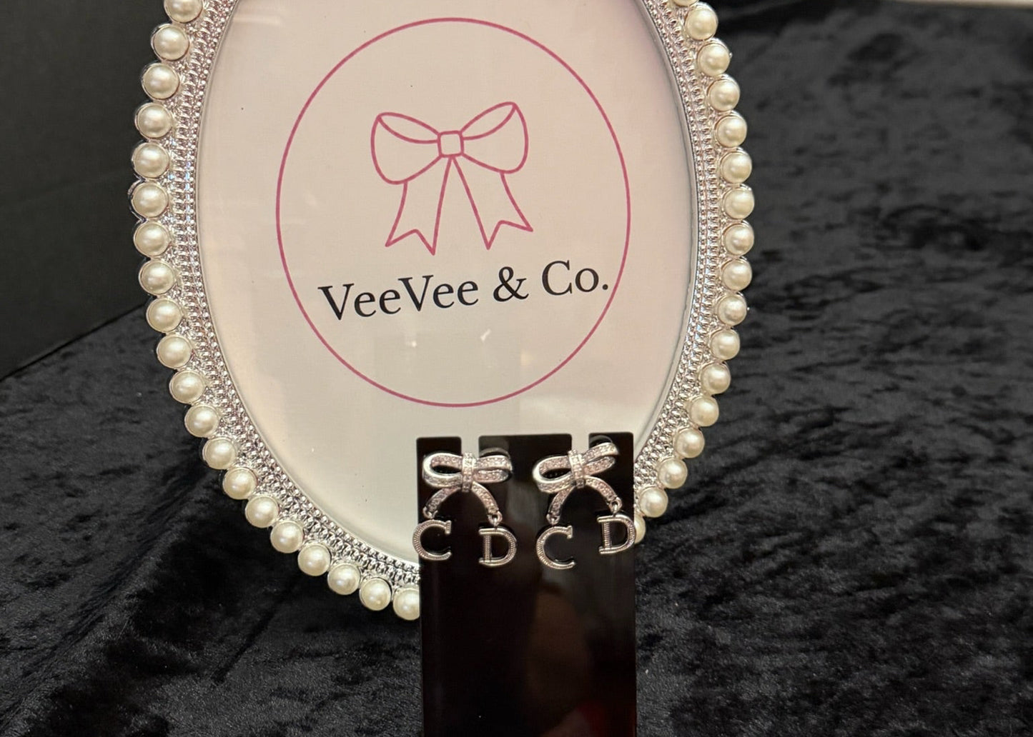 Paris Bow Charm Silver Dangle Earrings
