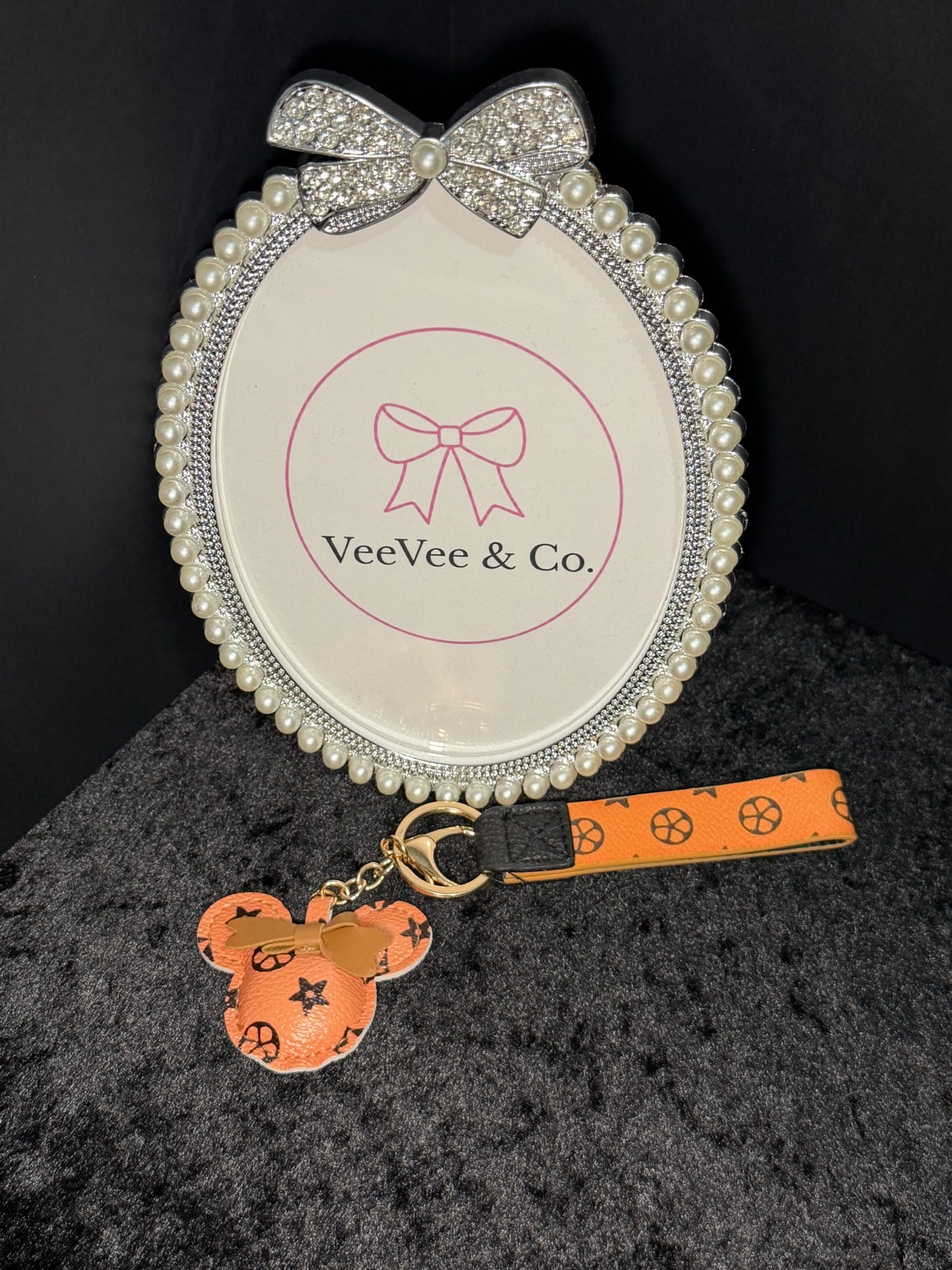 Minnie Bow Wristlet Keychains ✨ Checkered & Monogram-Inspired Collection
