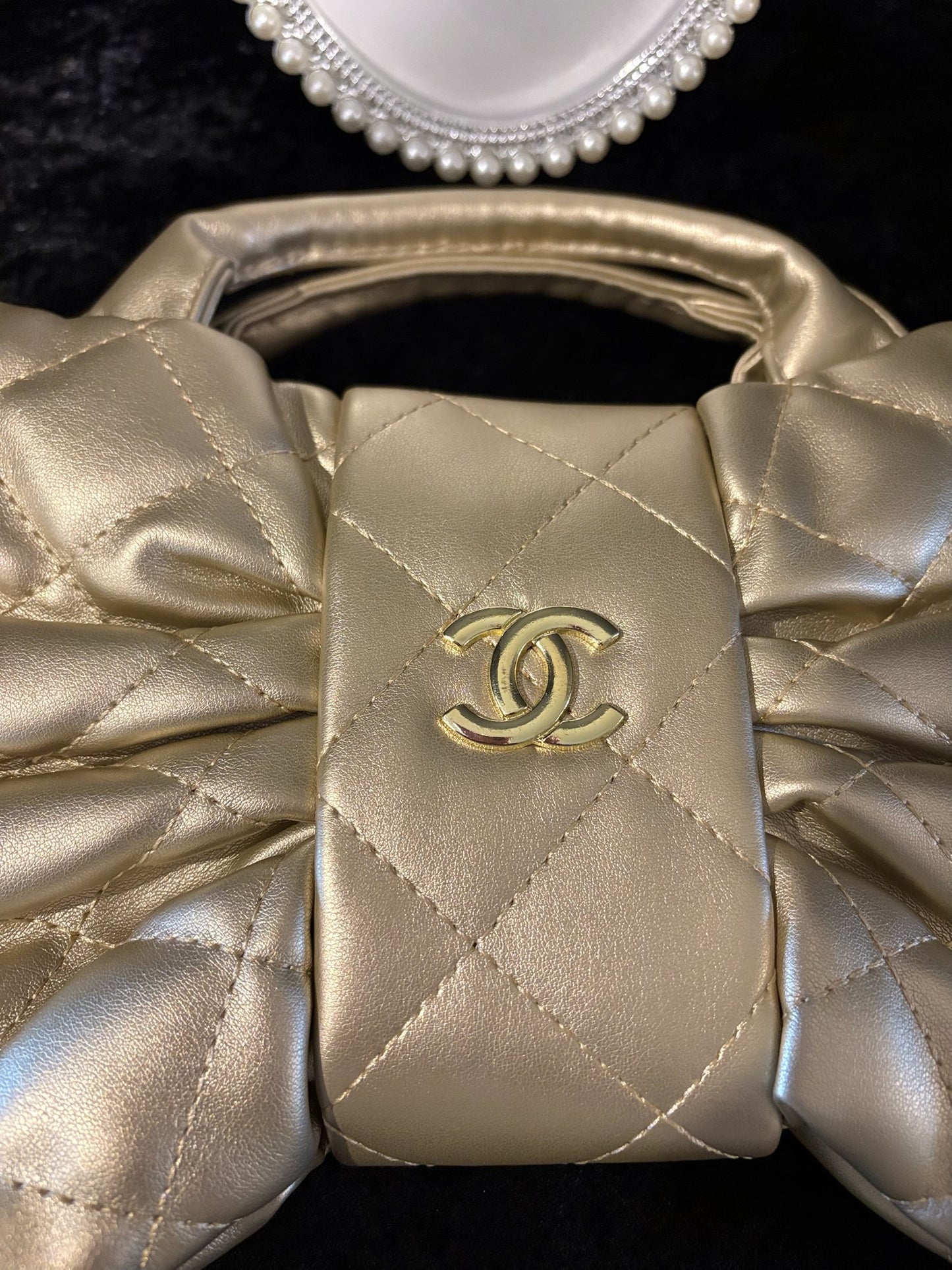 Golden Bow Babe Bag