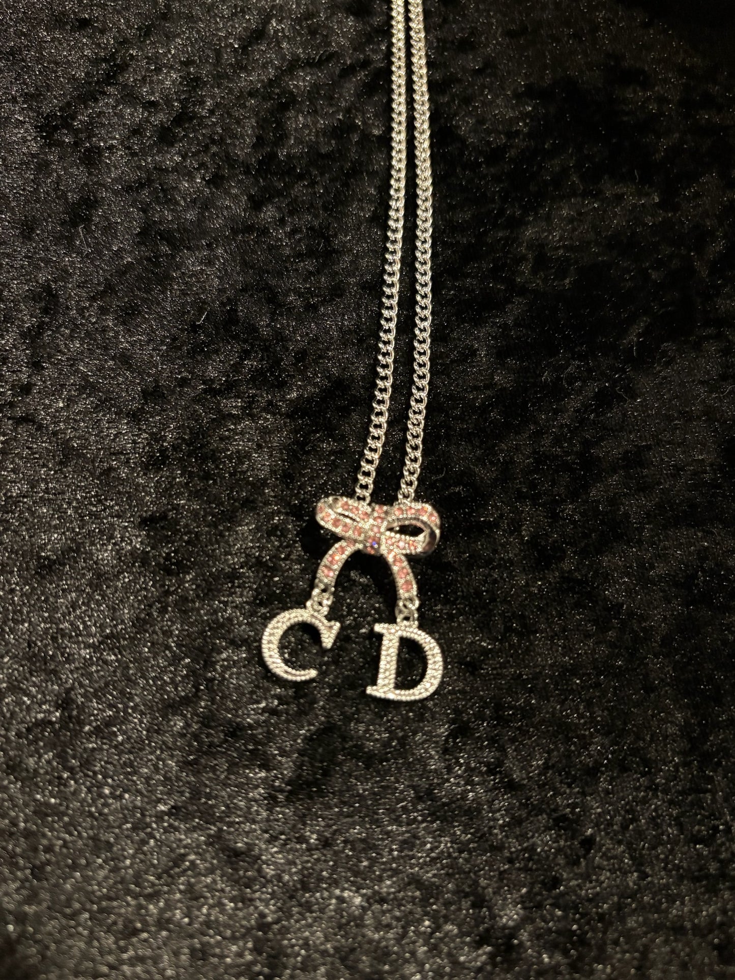 Blush Bow Drop Necklace