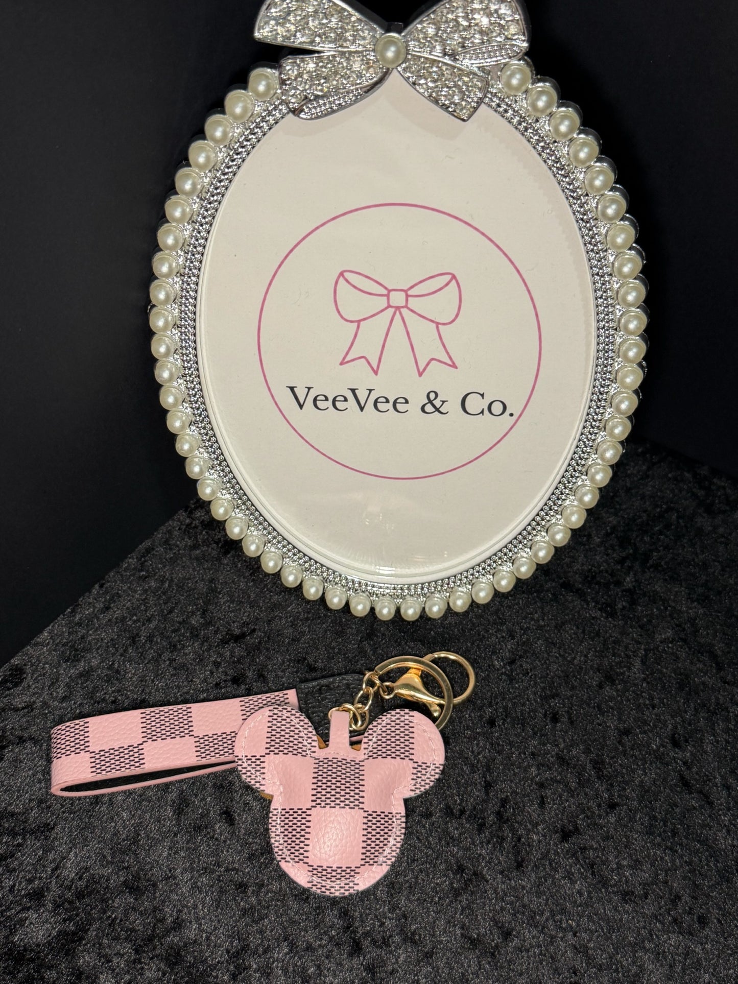 Minnie Bow Wristlet Keychains ✨ Checkered & Monogram-Inspired Collection