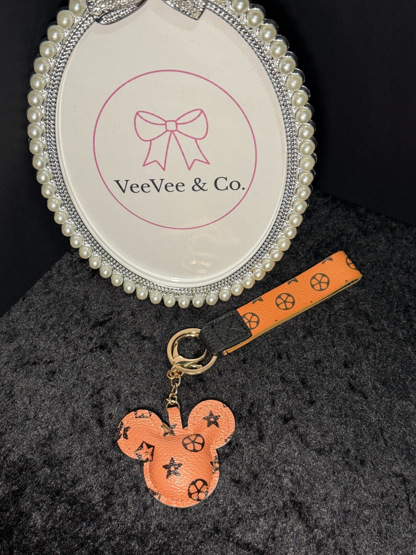 Minnie Bow Wristlet Keychains ✨ Checkered & Monogram-Inspired Collection