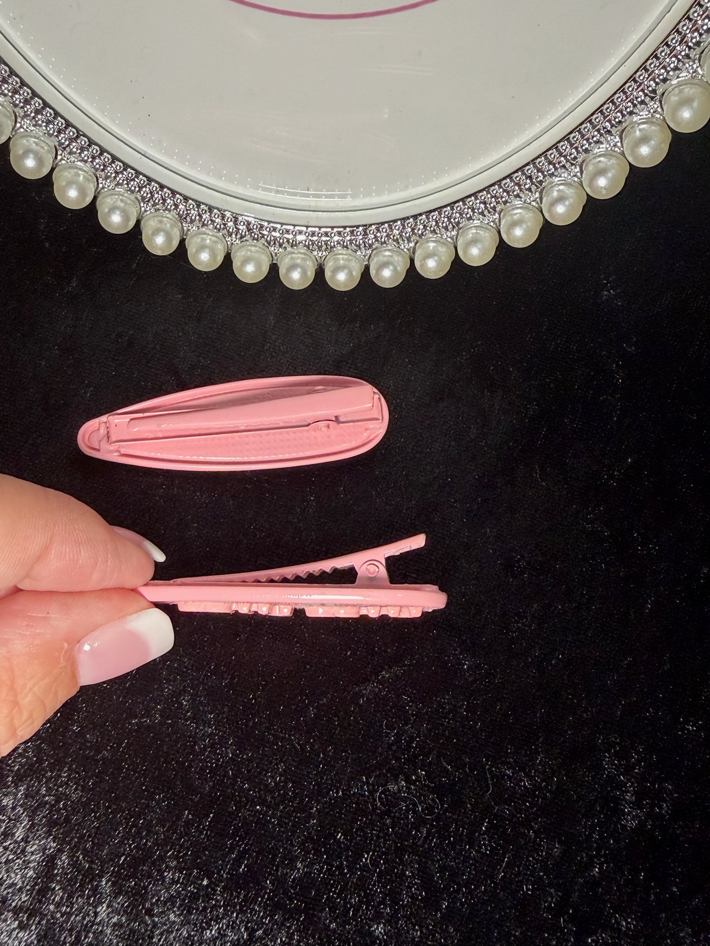 Pink Plaid Preppy Alligator Clips