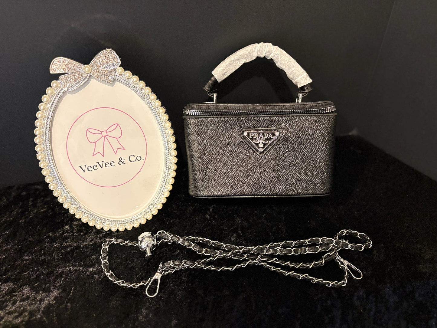 Midnight Convertible Luxe Bag ✨ Crossbody & Vanity Pouch