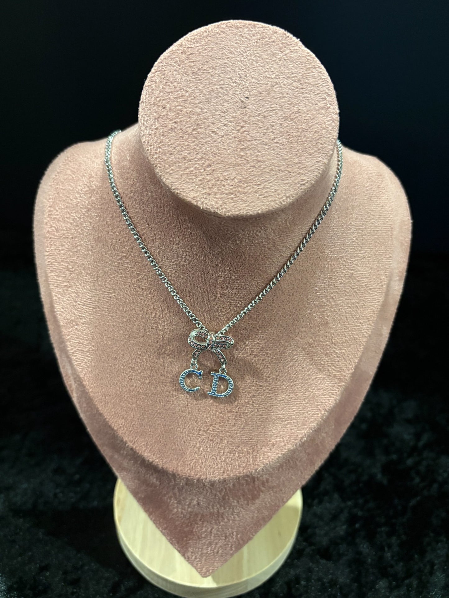 Blush Bow Drop Necklace