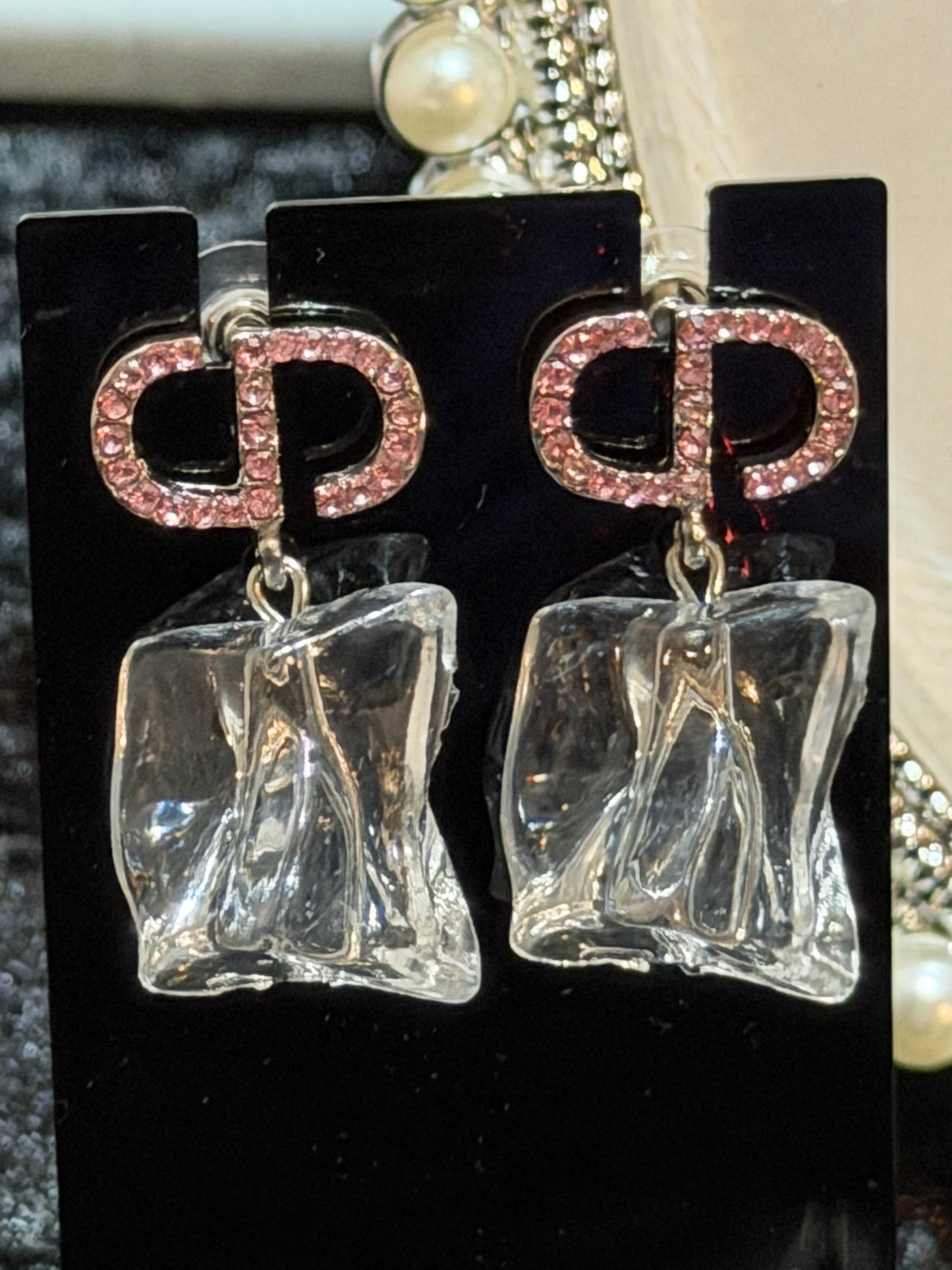 Paris Pop Princess Pink Crystal Drop Earrings