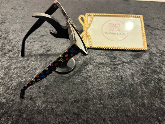Blackout Luxe Sunglasses with Rainbow Monogram