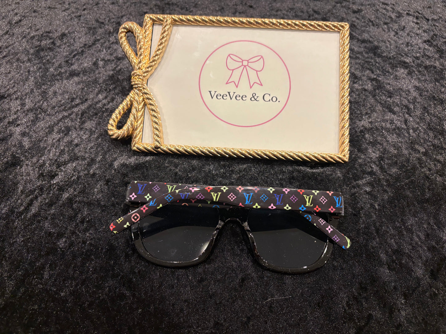 Blackout Luxe Sunglasses with Rainbow Monogram