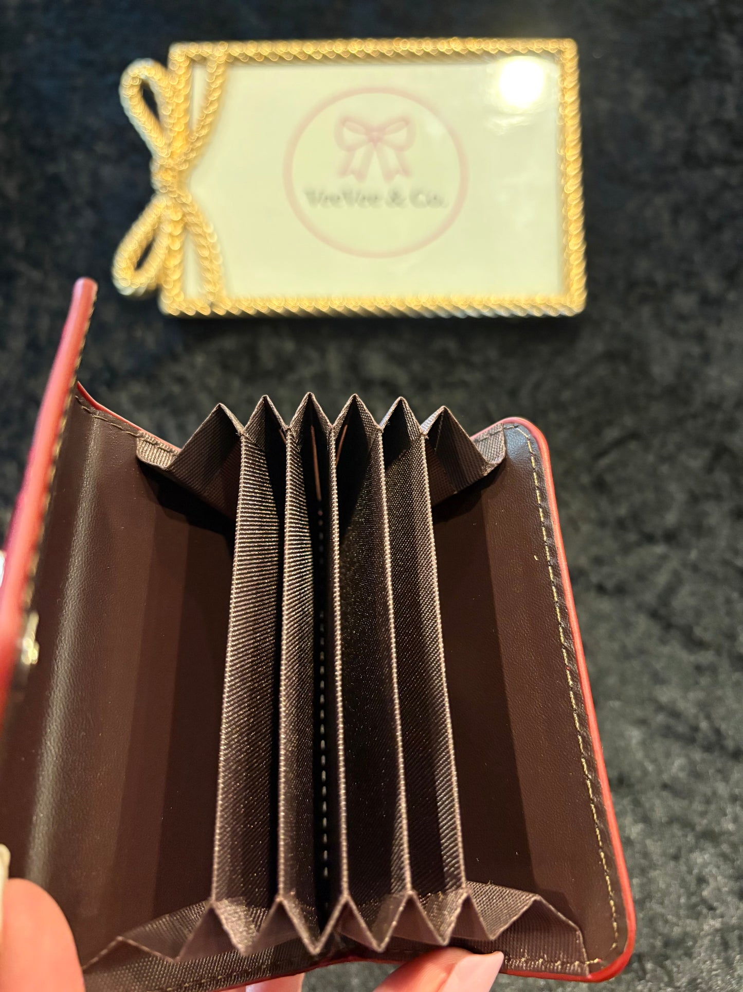 Cherry Luxe Accordion Card Holder