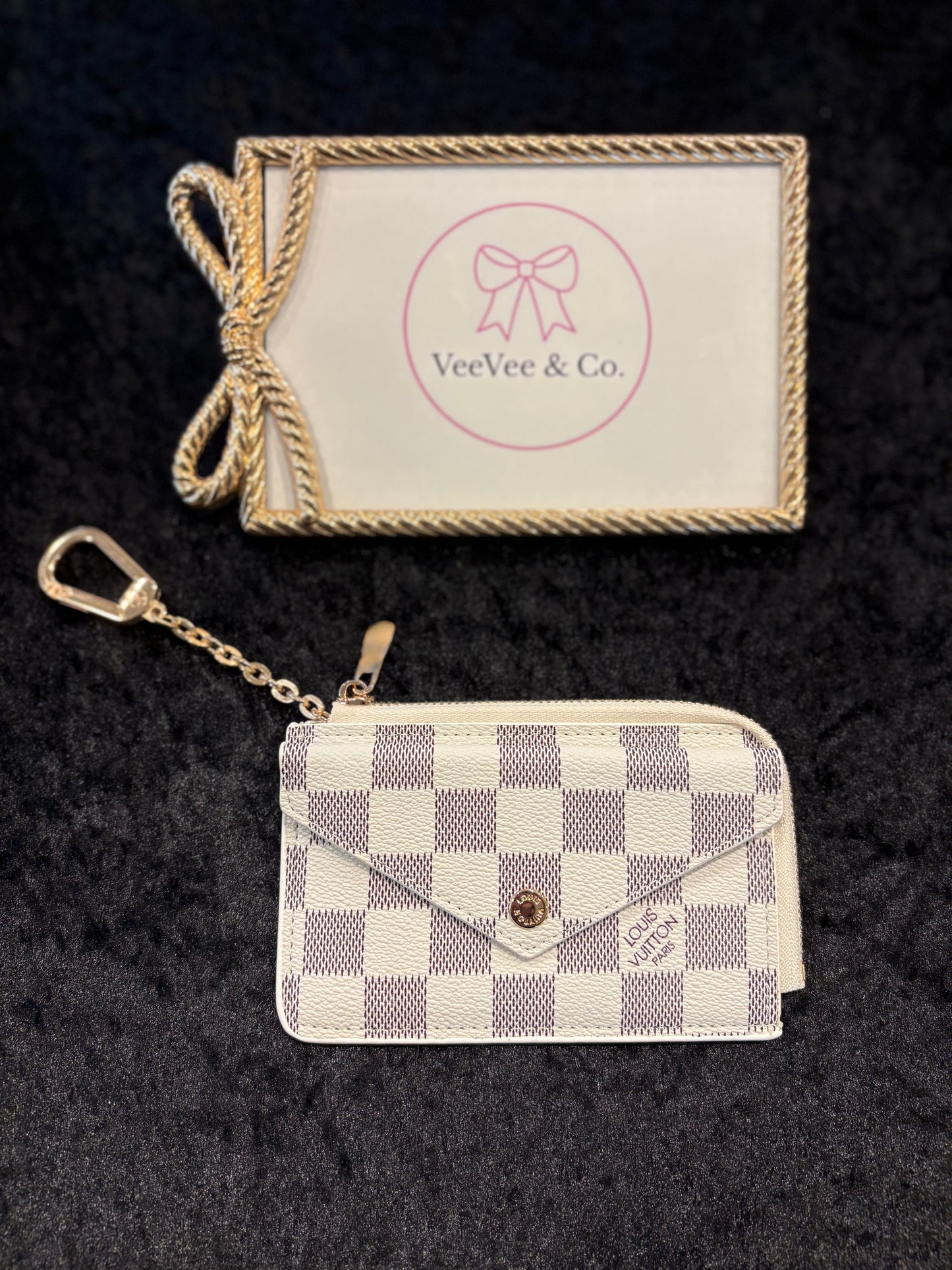 Ivory Check Luxe Key Wallet