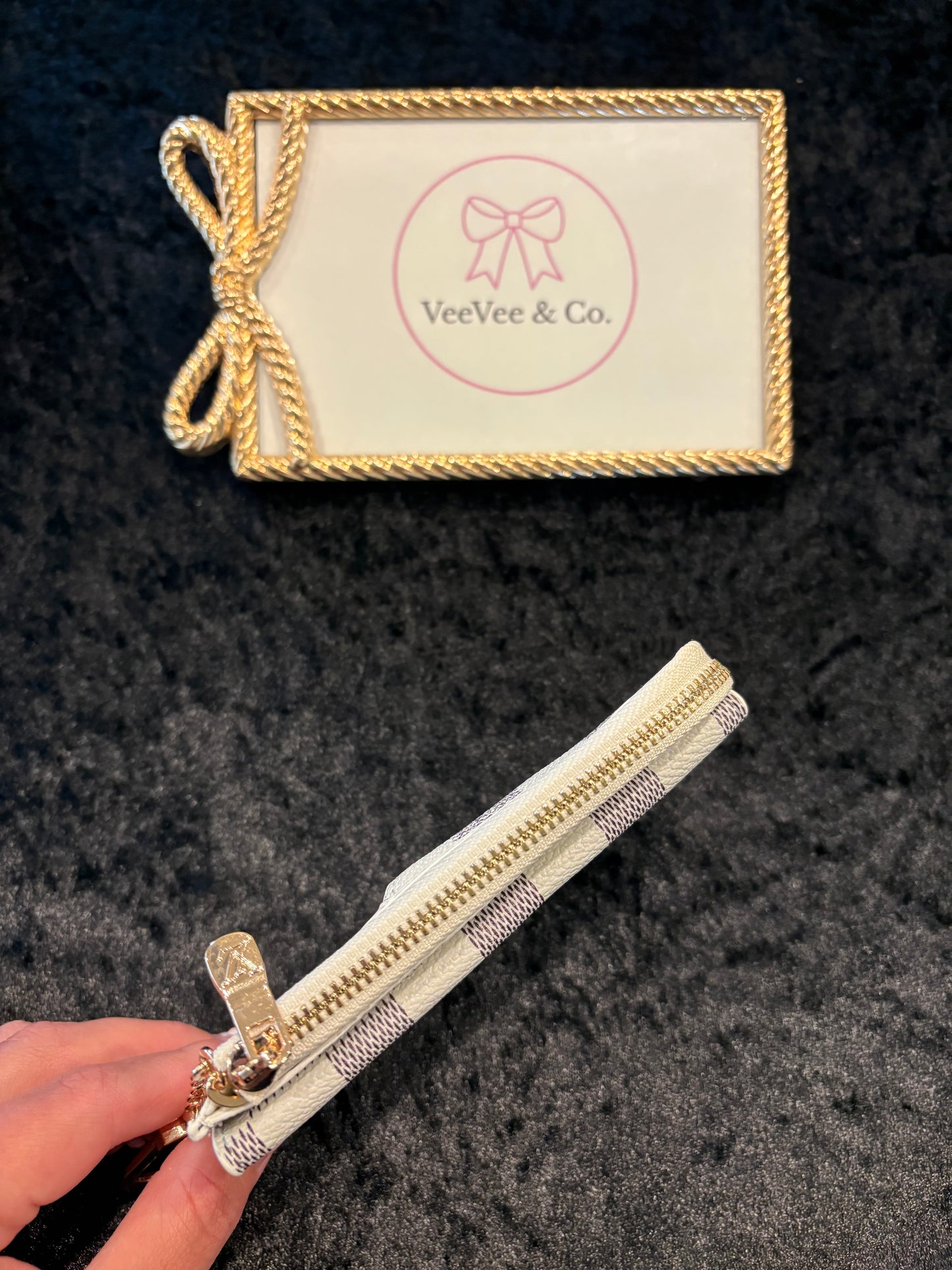 Ivory Check Luxe Key Wallet
