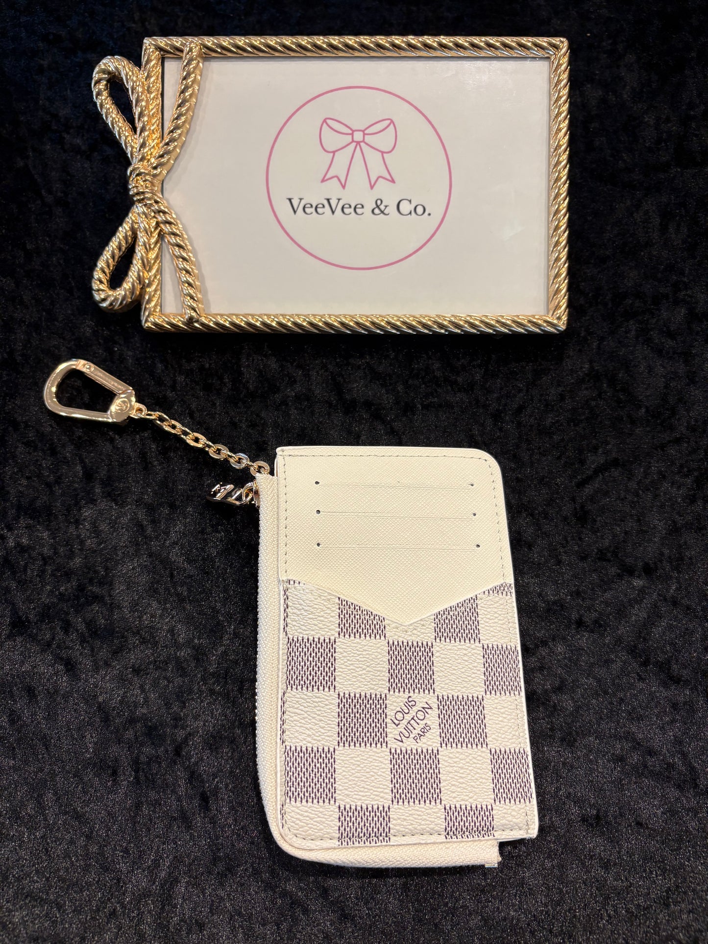 Ivory Check Luxe Key Wallet