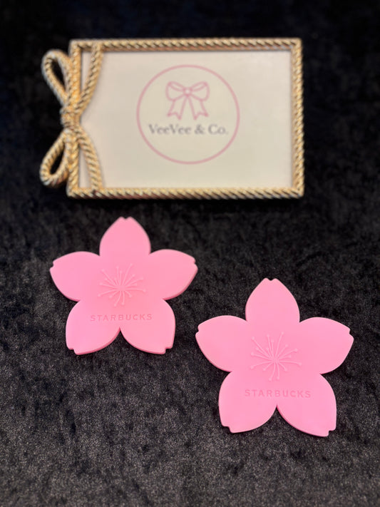 Pink Bloom Coaster Set – Floral Café Chic Duo