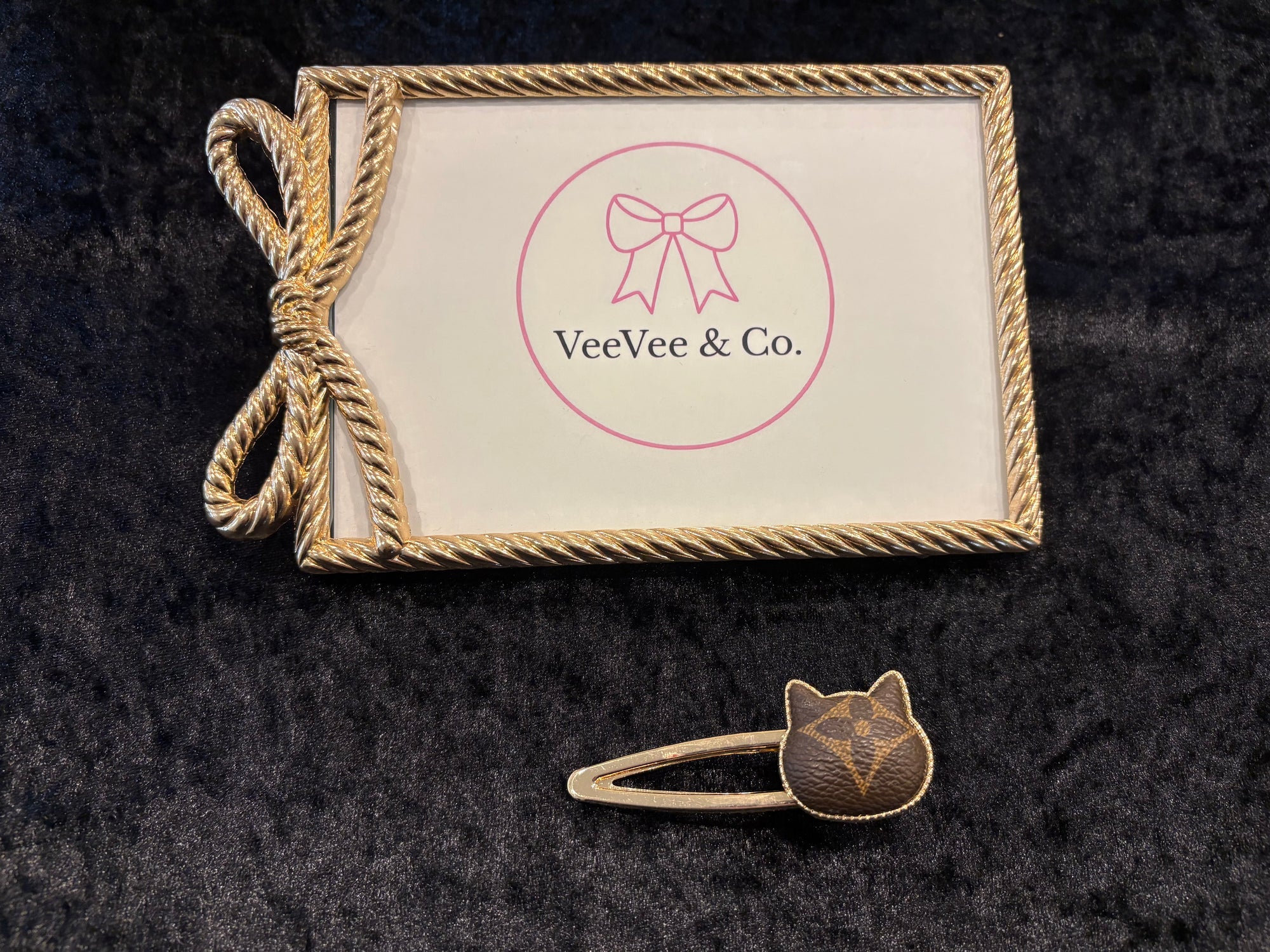 Monogram Kitty Snap Hair Clip
