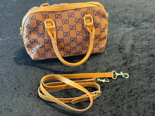 Golden Caramel Rhinestone Glam Bag